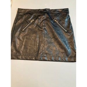 Shinestar Size Medium Black Polyurethane Mini Skirt NWT